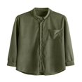 thumbnail image 3 of Men‘s Spring Autumn Cual Shirts Solid Color Long Sleeve Lapel Tops Button Shirts for Party, 3 of 5