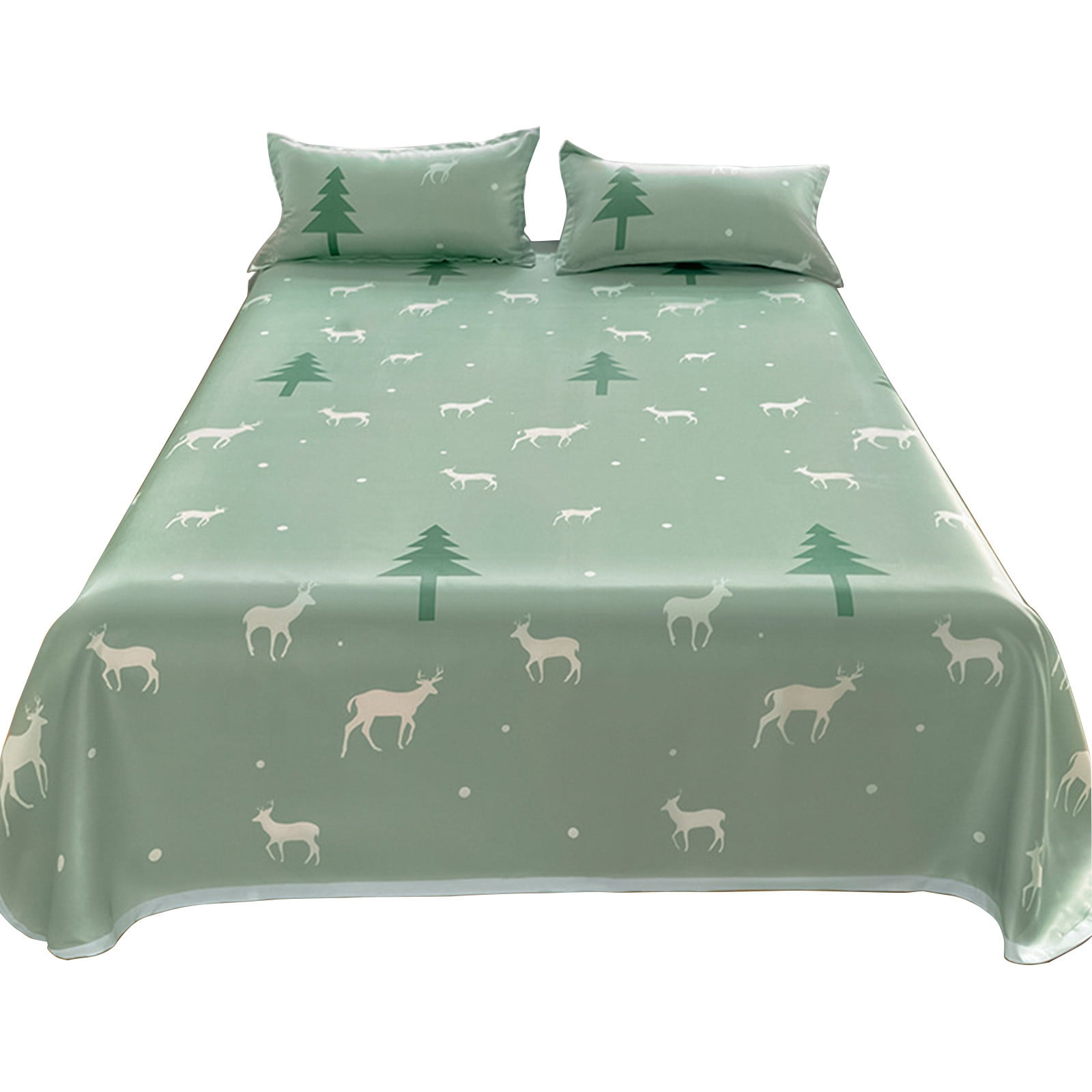 Bed Sheets Full Ice Silk Bedding Three Piece Set Breathable Soft Bed Sheet Luxurious Silk Bed Sheet and Pillowcase Realistic and Interesting Patterns Bedding Sets Full