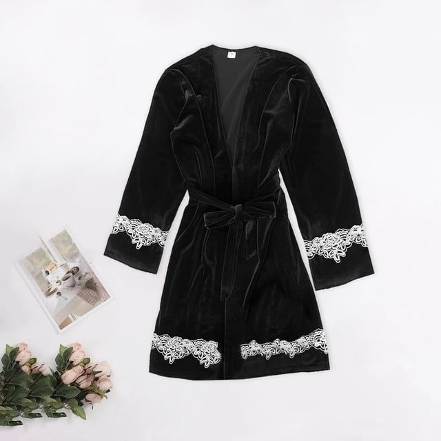 Peignoir TIMIFIS pour Femmes, Peignoir Peluche Doux, Chaud, Peignoir en Molleton, Pyjama d'Hiver Chaud, Robe de Nuit de Douche Printemps/été