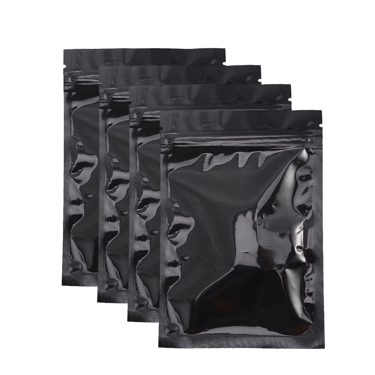 100 Pcs Sac en Aluminium Refermable Sac Plat à Fermeture Éclair Sac de Fête Sac de Rangement Alimentaire (10 x 15cm)