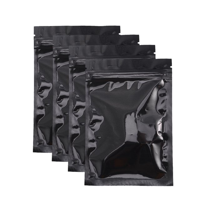 100 Pcs Sac en Aluminium Refermable Sac Plat à Fermeture Éclair Sac de Fête Sac de Rangement Alimentaire (10 x 15cm)