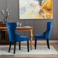 thumbnail image 3 of Costaelm Modern Tufted Velvet Dining Side Chair, Navy Blue (Set of 2), 3 of 7