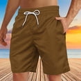 thumbnail image 2 of Yuyuzo Mens Shorts High Waisted Drawstring Quick Dry Summer Beach Swim Knee Length Shorts with Pockets, 2 of 4