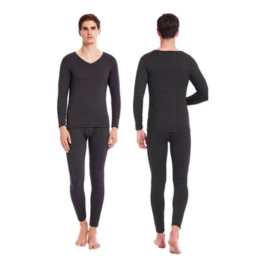 Mens Thermal Underwear Mens Casual Thermal Underwear Middle Collar Pure Color Warm Clothing Suit