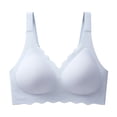 thumbnail image 4 of Women's Seamless Wireless Bra - Full Coverage, Padded, V Neck, Nylon Spandex, Comfortable Daily & Sleepwear, 4 of 5