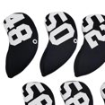 thumbnail image 1 of pitrice 7Pcs Golf Club Headcover Iron Head Cover Wedge Protector Sleeve Black Angle, 1 of 5