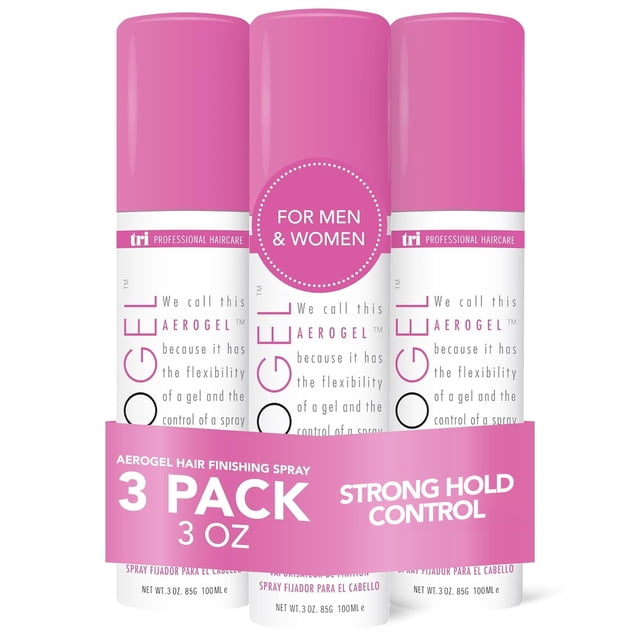 TRI Design Aerogel Hairspray - Strong Hold Hair Finishing Spray for Volumizing & Control, Flexible Styling for All Hair Types, Non-Sticky and Scented - For Women and Men