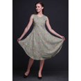 thumbnail image 4 of Bimba Robe d'Été Sans Manches à Col Rond pour Femmes, Imprimée de Feuilles Grises et de Fleurs de Plumeria, Tenue Décontractée-Xx-Grand, 4 of 6