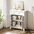 thumbnail image 3 of Farmhouse Storage Cabine 3-Tiers Adjustable Shelf with 7 Gears, Rustic Kitchen & Dining Room Organizer, Multi-Functional Entryway Cabinet, Waterproof, White, 3 of 7