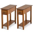 thumbnail image 2 of Gymax Set of 2 End Table Bedside Sofa End Table Narrow Nightstand, 2 of 10