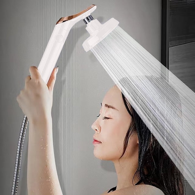 360° Rotating Shower Head OneTouch Water Stop High Pressure Shower Nozzle Universal Easy Install Bathroom Upgrade
