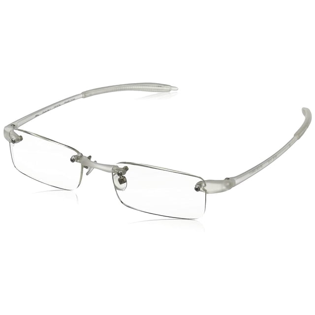 Visualites 1 Crystal 2.25 Power Lightweight Rimless Rectangle Reading Glasses