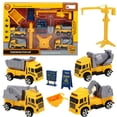 thumbnail image 1 of HLONK   9 Pieces  Children  Construction Engineering Site Vehicles Toy Set  12.48 x 8.97 x 1.56 Inches, 1 of 9