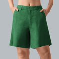 thumbnail image 1 of Ovticza Bermudas pour Femmes Séchage Rapide Légers Shorts en Lin Golf Randonnée Voyage Shorts Vert Foncé m, 1 of 7
