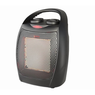 Space Heater – Electric 1500W/750W Ceramic Desk Heater & Fan – Thermostat, Fast Heating – Quiet <45 dB – Tip-Over & Overheat Protection – for Office, Room & Under Desk – Black