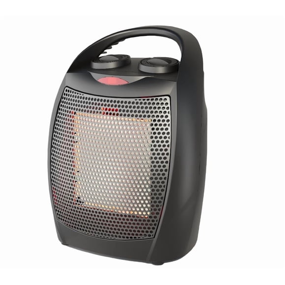 Space Heater – Electric 1500W/750W Ceramic Desk Heater & Fan – Thermostat, Fast Heating – Quiet <45 dB – Tip-Over & Overheat Protection – for Office, Room & Under Desk – Black