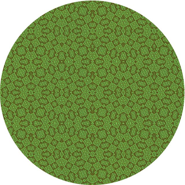 Ahgly Tapis d'Intérieur Lavable en Machine Rond Vert Algue, 7 Pieds Rond