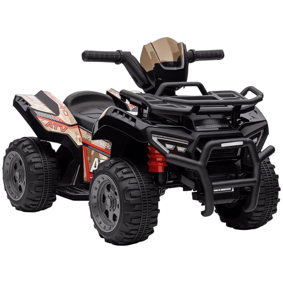 CoSoTower Kids Ride-on ATV Quad Bike Four Wheeler Car with Music, 6V Battery Powered Motorcycle for 18-36 Months, Black