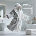 thumbnail image 2 of Men's Bathrobe with Hood, Soft Long Towel Robe for Men - Super Absorbent Quick Dry yet Warm, 2 of 6