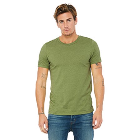 BELLA+CANVAS T-Shirt Jersey CVC pour Homme, 3TG, Vert Chiné
