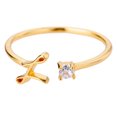 thumbnail image 1 of Riforla Gold Personalized Rhinestone 26 Initial Ring Jewelry Personalized Initial Letter Open Ring with Diamond Rhinestone Ring for Women Womens Jewelry L, 1 of 3