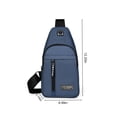 thumbnail image 3 of Crossbody Strap Bag Backpack with Headphone Hole | Multipurpose Sling Chest Pack | Lightweight Nylon Shoulder Bag | Adjustable Strap | Multiple Pockets | Hiking Travel Outdoor | 31x17x5cm | Blue, 3 of 7