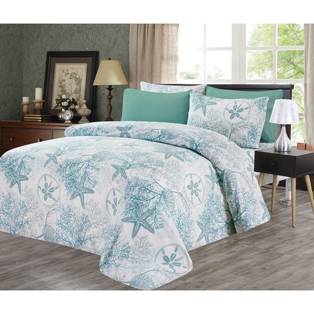 Hotel Club 1200 Super Soft 6-Piece Print Sheet Set (Queen, Blue Sea)