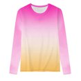 thumbnail image 3 of Nouveaux Hauts pour Femmes Été 2023 Mode Col Rond Grande Taille Manches Longues Imprimé Blouses Décontractées pour Sorties Chemises Manches Longues pour Femmes, 3 of 3