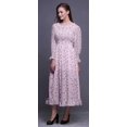 thumbnail image 3 of Bimba Floral Women Cotton Smocked Boho Renaissance Long Ruffle MaxiDress-Large, 3 of 5