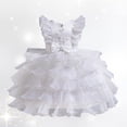 thumbnail image 2 of XDZJLR Girl Dresses Children'S Mesh Stylish Little Princess Tutu Solid Color Flying Sleeve Dress, 2 of 7