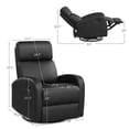 thumbnail image 2 of Costway Fauteuil Inclinable Pivotant à Bascule Manuel Fauteuil Simple avec Repose-Pieds Noir, 2 of 10