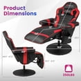 thumbnail image 3 of Goplus Fauteuil Inclinable de Massage pour Jeux, Hauteur Réglable, Chaise Pivotante de Course avec Porte-Gobelet, Rouge, 3 of 9