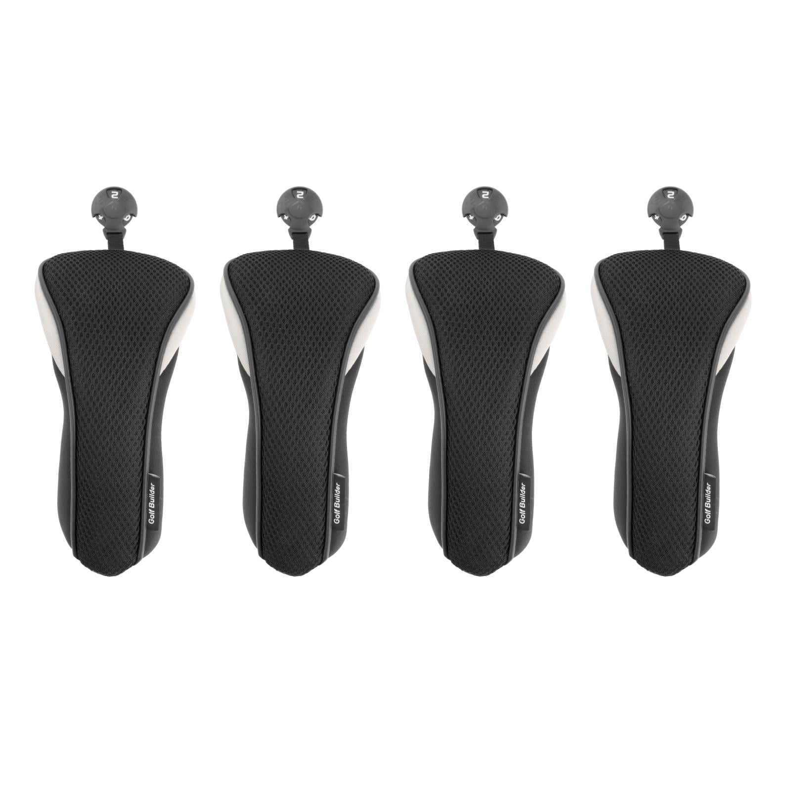4 Pcs Club Hybride de Golf en Maille avec Étiquette Numérotée Cadeau Doux Multicolore Noir