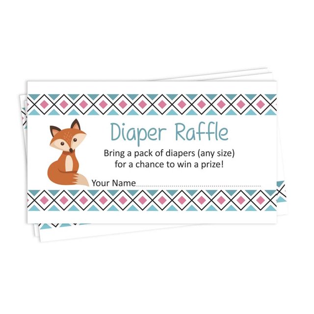 Inkdotpot 30Baby ShowerDiaper Raffle Ticket Lottery Insert Cards Supplies Games For Baby Shower Party Jungle Animals Bring A Pack Of Diapers To Win Favors Gifts And Prizes