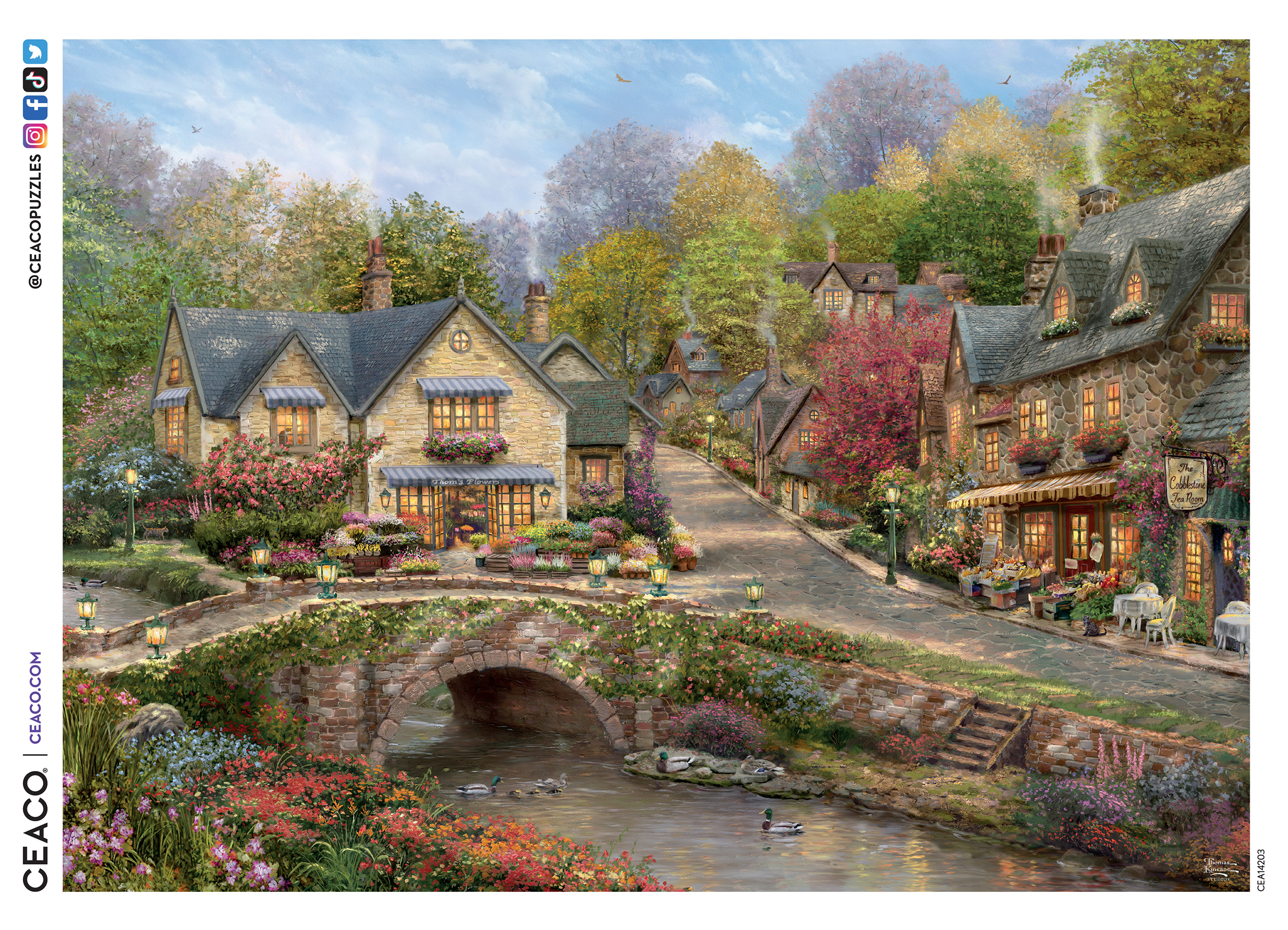 Ceaco Summer In Cobblestone Village Puzzle de 1000 pièces à emboîtement