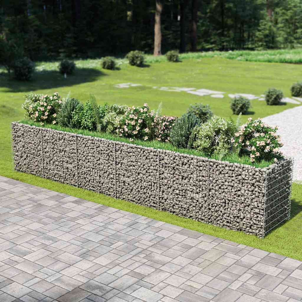 vidaXL Gabion Lit Surélevé Acier Galvanisé 540x90x100 cm