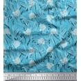 thumbnail image 1 of Soimoi Moss Georgette Fabric Leaves & Rose Floral Print Sewing Fabric Yard 42 Inch Wide, 1 of 3