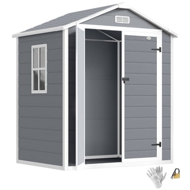 Outsunny 6' x 4.5' Lockable Outdoor Storage Shed with Double Doors Vent