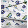 thumbnail image 3 of Soimoi Rayon Fabric Nest,Feather & Artistic Bird Printed Fabric 1 Yard 42 Inch Wide, 3 of 3