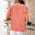 thumbnail image 4 of Timegard Plus Size Tops for Women Round Neck Clod Shoulder Button Short Sleeve Comfy Casual Loose Blouse, 4 of 7