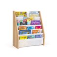 thumbnail image 1 of Humble Crew Kids Journey Supersized Book Rack Storage Bookshelf, 6 niveaux, naturel / blanc, 1 of 5