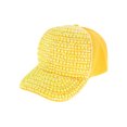 thumbnail image 1 of Top Headwear Casquette de Baseball Bling en Perles et Strass - Jaune, 1 of 1