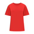 thumbnail image 4 of Plebaso T-Shirts en Coton pour Femmes à Manches Courtes, Col Rond, T-Shirts Basiques, Hauts Décontractés, Couleur Unie, Coupe Ample, 4 of 7