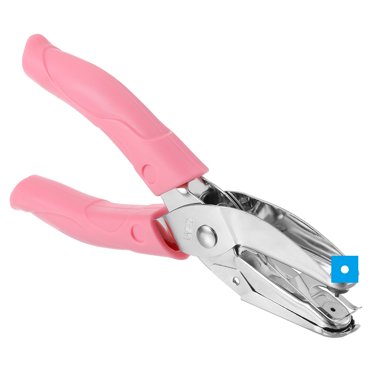 Unique Bargains 1/16' Single Hole Punch Handheld Hole Puncher with Soft Grip Circle Hole Metal Paper Puncher, Pink