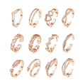 thumbnail image 1 of Ensemble de 12 Bagues d'Orteil Fleur Ajustables pour Femmes, Bague à Queue Ouverte, Kit de Bijoux, 1 of 6
