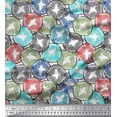 thumbnail image 1 of Soimoi Polyester Crepe Fabric Coral Ocean Decor Fabric Printed Yard 52 Inch Wide, 1 of 2