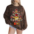 thumbnail image 2 of EGNMCR Chandail en Molleton de Noël Mode Femme Manches Longues Col Rond Imprimé de Noël Haut Ample Blouse Chandails en Molleton, 2 of 5