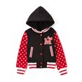 thumbnail image 2 of unik Girl Varsity Jacket with Polka Dot Sleeves (Small (5/6), Red), 2 of 4