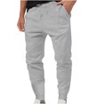 thumbnail image 1 of Meichang Mens Jogger Sweatpants,Elastic Waist Drawstring Track Pants Ripstop Cotton Sports Pants Outdoor Straight Tapered Work Trousers with Pockets Gray M, 1 of 5