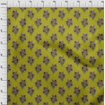 thumbnail image 3 of oneOone Polyester Lycra Fabric Leaves & Floral Block Printed Fabric 1 Yard 56 Inch Wide, 3 of 4